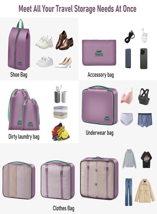 YEEYAA 8 Set Packing Cubes for Travel Suitcase Organizer Bags Luggage Packing Cubes Set Travel Essentials Accessories Gifts for Women - Image 3